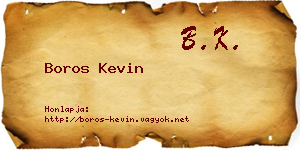 Boros Kevin névjegykártya